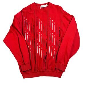 Vintage 90s St Croix 3D Knit Sweater XL Streetwear Stripes Grandpa Preppy Coogi